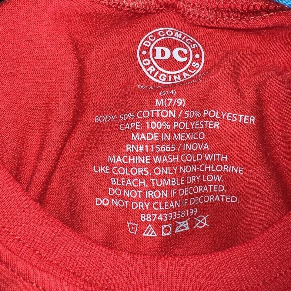 DC Comics Mujer Maravilla Disfraz Halloween Camiseta Capa Azul Jr Talla M 7-9 Foto 2 de 4