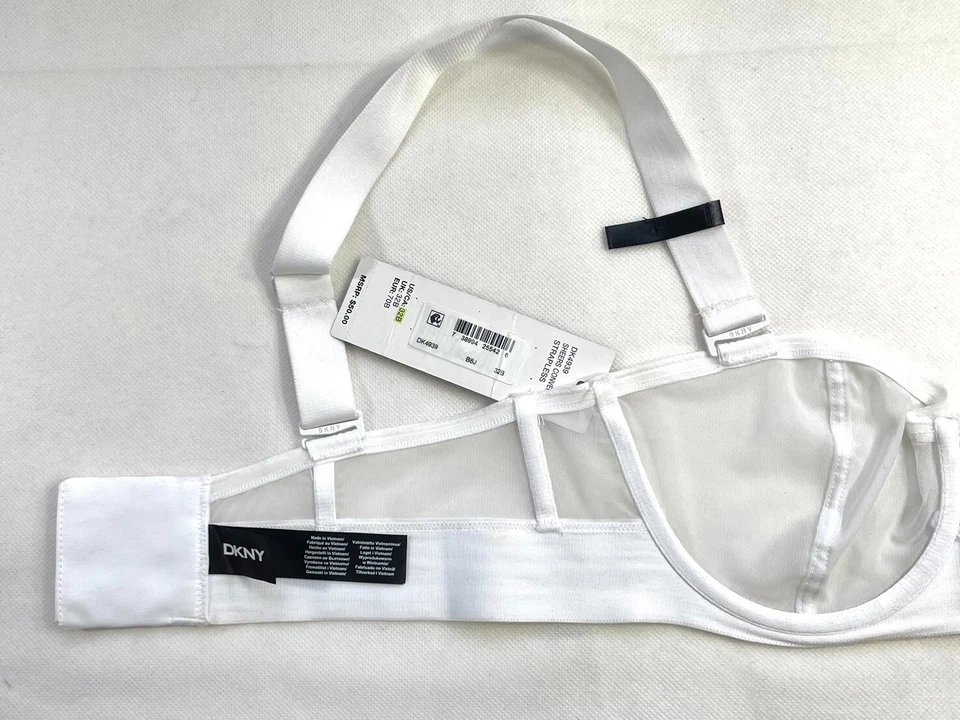 NWT DKNY Women's 32B Sheers Strapless Mesh Underwire Bra DK4939 White - Image 4 of 4
