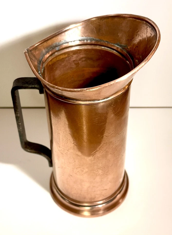 Ancien Broc Vintage En Cuivre Signature Gravée « Lhoste ». Très Bon État  - Photo 3/4