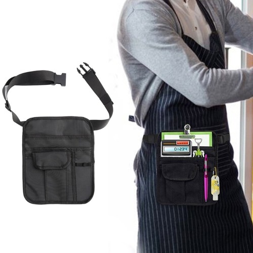 Waitress Waist Bag Server Aprons with Pockets and Adjustable Belt Check Book - Picture 2 of 8
