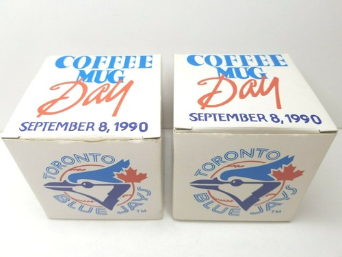 2 Toronto Blue Jays MLB Coffee Mug Day 1990 Logo Baseball Cups Original Boxes - Picture 10 of 12