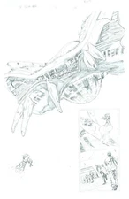 Ultimate Iron Man #1 pg 20  ORIGINAL PENCIL ART Steve Kurth SPLASH PAGE