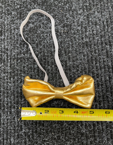 Set bretelle e cravatta con fiocco oro sposi - regolabile, elegante matrimonio - Foto 5 di 5