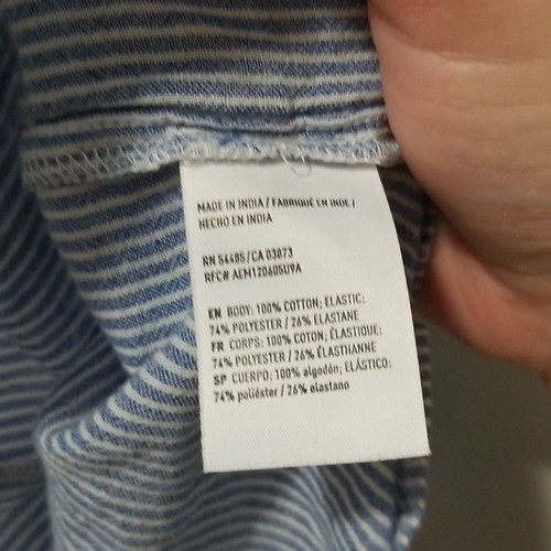 American Eagle 🦅 Camicetta manica corta a righe con ruches e spalle scoperte - Taglia M - Foto 3 di 3