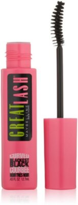 Maybelline New York Makeup Great Lash Curved Brush Washable Mascara, Blackest