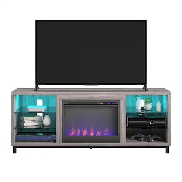 Walker Edison W58FP18AG 58 inch Fireplace TV Stand