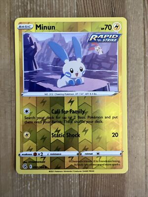 Pokémon TCG Minun Fusion Strike 090/264 Reverse Holo Common