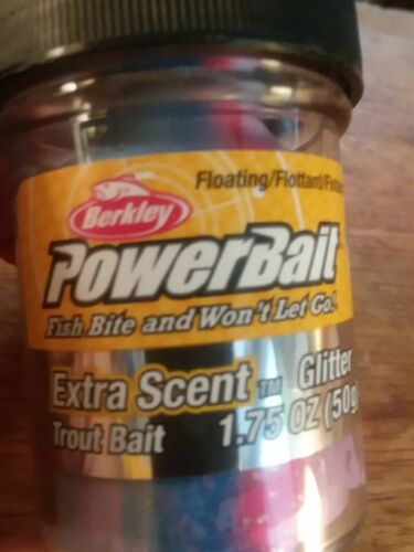 Berkley Power Bait Trout Bait Red White Blue-Glitter 1.75 OZ - Picture 1 of 3