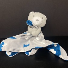 Baby Essentials Gray Bear Baby Lovey Security Blanket Blue Mountains Clouds