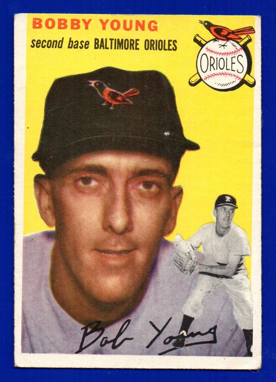 BOBBY YOUNG orioles 1954 TOPPS #8 VG-EX