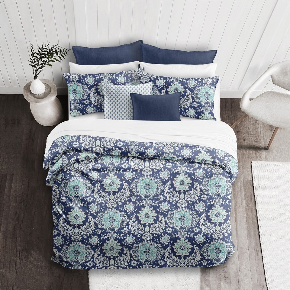 Osha Blue/Aqua Duvet Cover and Pillow Sham(s) Set eBay