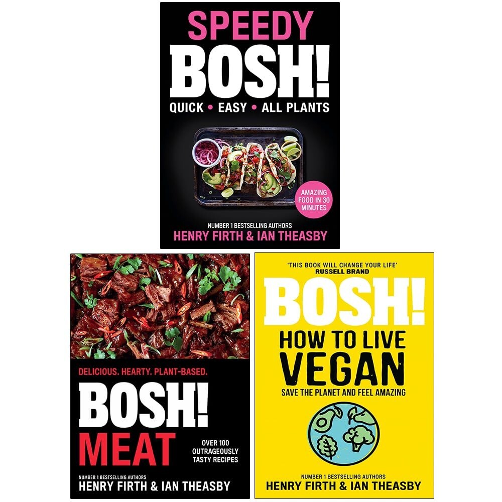 Henry Firth 3 Books Collection Set Speedy BOSH, BOSH! Meat, How to Live Vegan