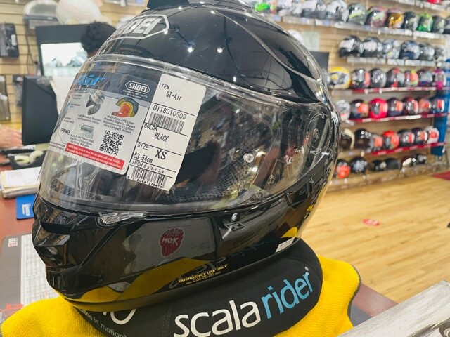 SHOEI GT-AIR GLOSS BLACK X-SMALL SIZE HELMET BRAND NEW