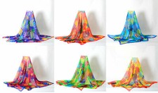 Scarf Bandana Head Wrap Beach Shawl Silk Touch 54'' Large Summer Square Wave