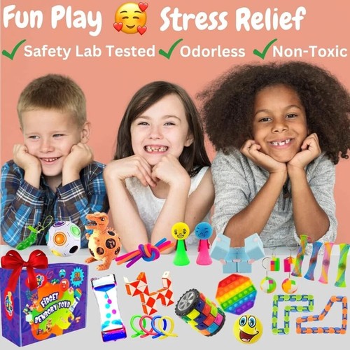 Sensory Fidget Novità Giocattoli Confezione da 28 Allevia Stress e Ansia per Bambini - Foto 4 di 9
