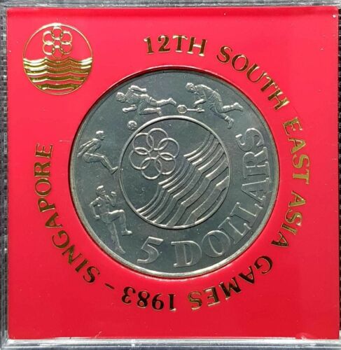 1983 SINGAPORE"12th SEA GAMES" 5 Dollar Commemorative Coin Ø38mm(+1 coin)#13690 - Picture 1 of 3