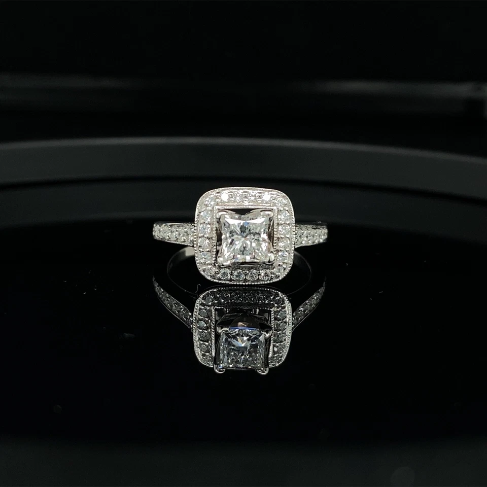 Scott Kay 14k 白金钻石订婚戒指 1.00 克拉 Tw/零售 $3995 — 第 2/4 张图片