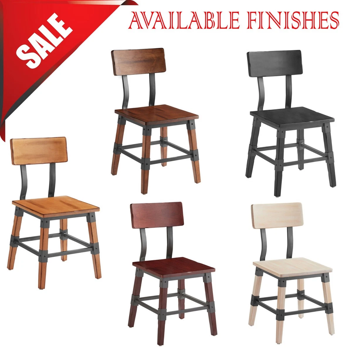 Rustic industrial dining chairs hot sale