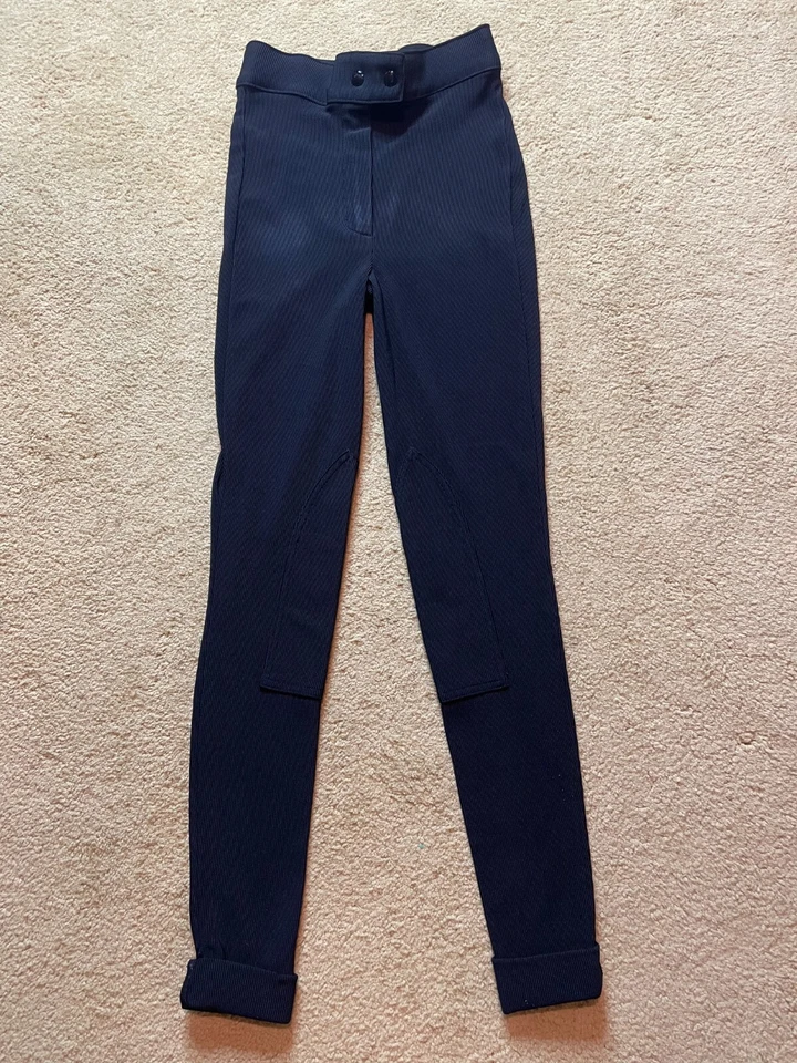 American Apparel Riding Pants Black High Rise Equestrian Skinny Ribbed Stretch S - Image 2 of 4