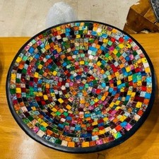 Piatto Centro Tavola Svuota Tasche Mosaico Vetro