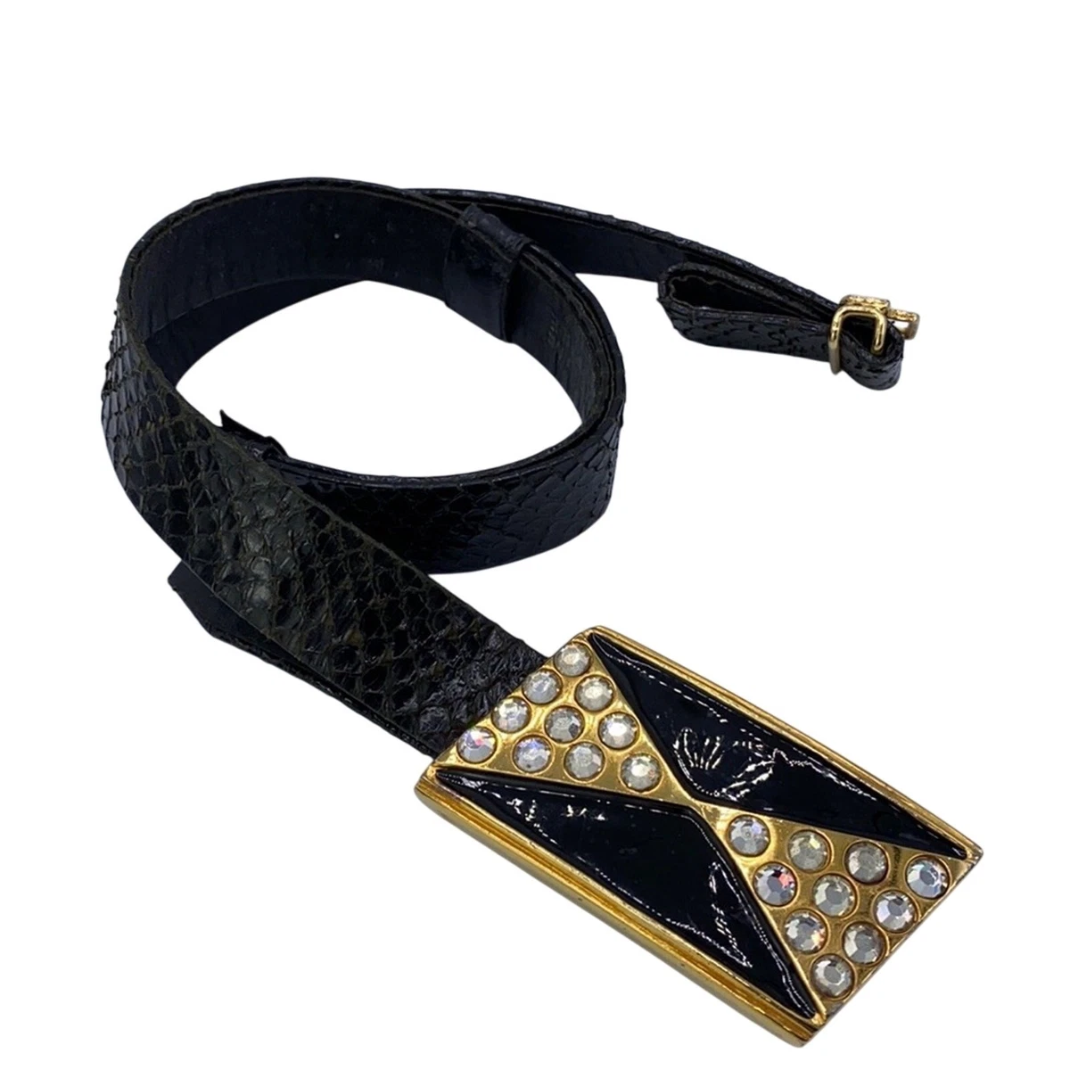 Alexis Kirk Black Rhinestone Big Buckle Belt 2 Belt straps leather /Satin) il_fullxfull.5352610098_slwo.jpg main image 2
