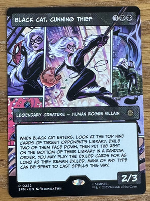 MTG Marvel Spider-Man, Black Cat, Cunning Thief - Borderless