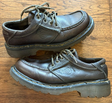 Vtg Dr Martens Chunky Brown Leather Oxford Shoes Mens 8 90s Y2K Made in England