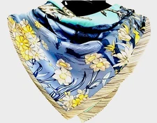 35"x35"Blue Bare Tree Print Pure Mulberry Satin Silk 14momme Scarf 88x88cm2-125