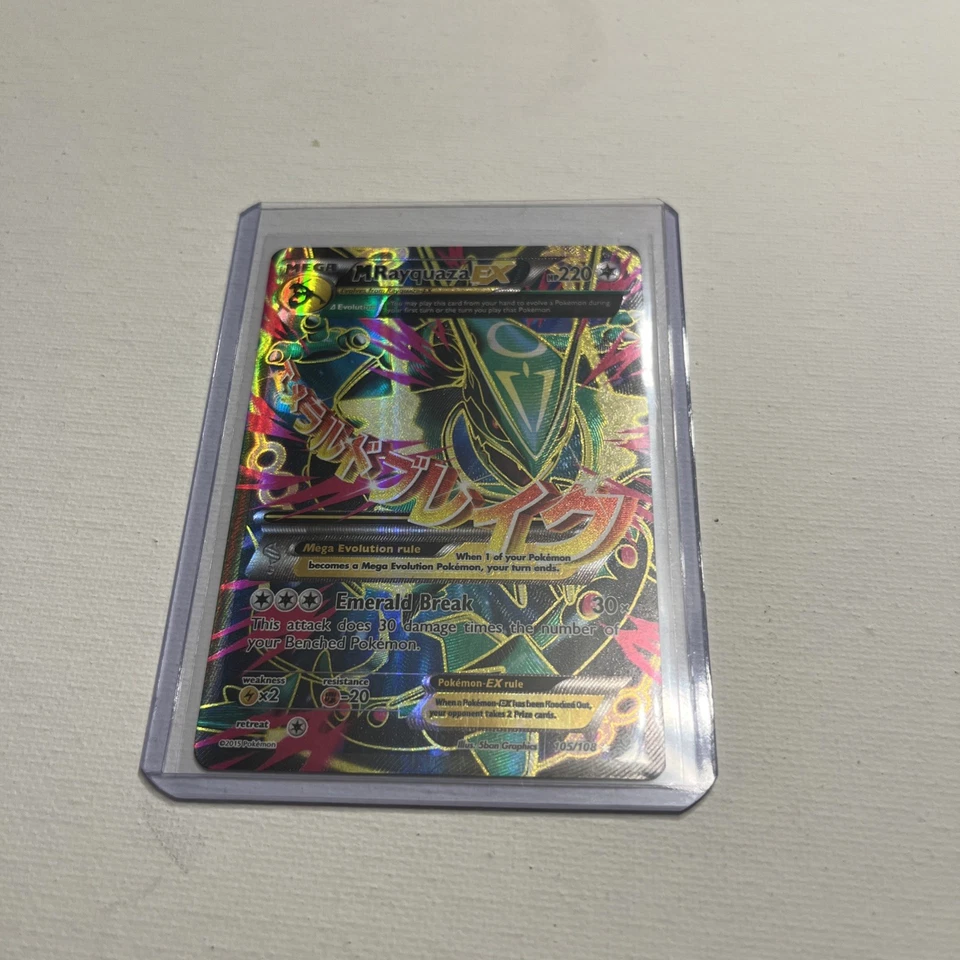 ¡¡COMO NUEVO!! Juego de cartas coleccionables Pokémon Mega Rayquaza Full Art EX 105/108 XY Roaring Skies Foto 3 de 4