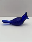 Fenton Cobalt Blue Glass Cardinal Bird Figurine
