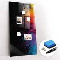Magnettafel Esg Glas Mit Marker Schwamm Neodym Magneten Buntes Pulver 60X120 Cm