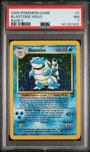 2000 POKEMON BASE SET 2 #2 BLASTOISE-HOLO PSA 7