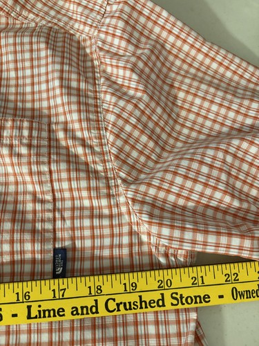 North Face Hemd Herren Large orange kariert belüftet Wandern Knopfleiste Outdoor Nylon - Bild 8 von 10