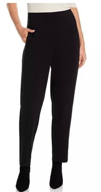 Eileen Fisher Tencel Jersey Tapered Leg Slouch Ankle Pants Size XXS in Black