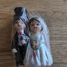 1994 Wilton Wedding Couple Topper Cake Bride Groom 1990s Party Figurine Wife