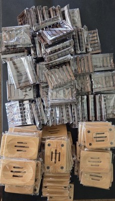 bulk 80 Wooden Brown Soap Dish Lot Slotted Design Bathroom Accessories Bulk
