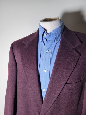 Vtg Nordstrom Loro Piana CAMEL HAIR 42R Burgundy Maroon Blazer Sport Coat Jacket