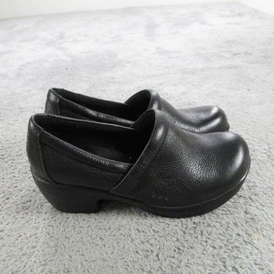 B.o.c Clogs Shoes Womens Size 6 Black Leather Slip On Comfort Work Casual