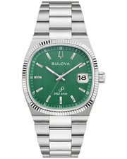 Bulova Super Seville Quartz Green Dial Stainless Steel Men's Watch 96B439