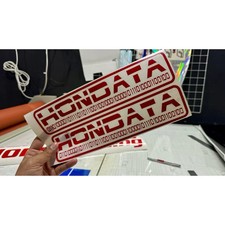2 Pcs Hondata Red Jdm Side Door Decal Sticker Japan Material Waterproof
