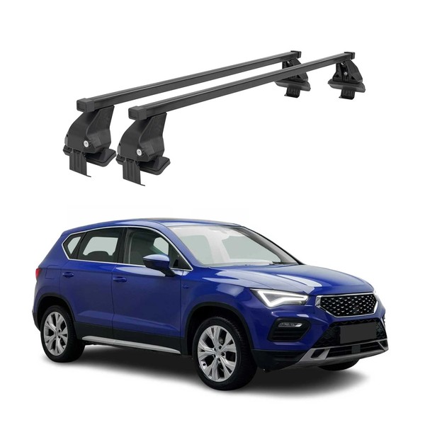 Menabo DachträGer GrundtäGer FüR Seat Ateca 2016-2020 Pre-Fl 50Kg Stahl Schwarz-image
