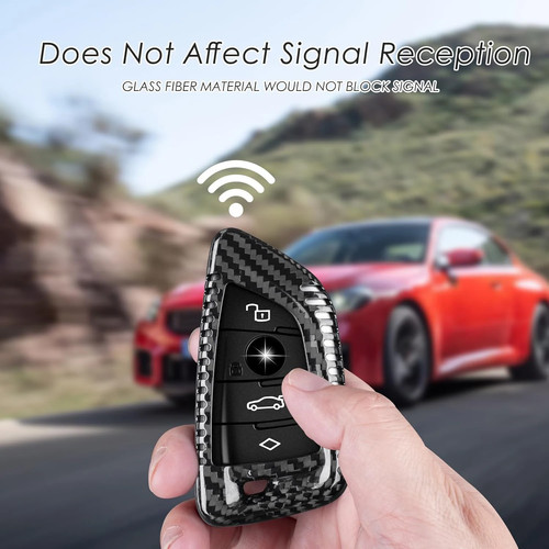 Carbon Fiber Car Key Shell Case Protector Cover for BMW 2 Series 4 Series i4 M2 - Picture 5 of 8