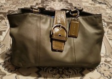 Coach Soho Leather Crystal Taupe Shoulder Bag...