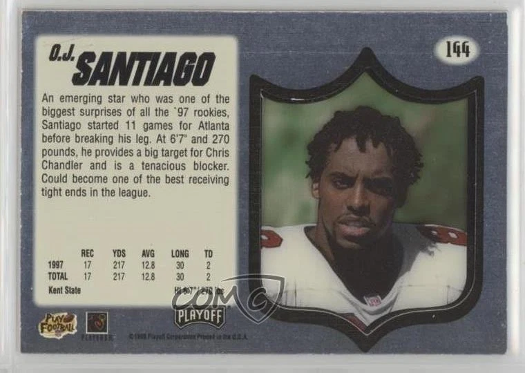 1998 Playoff Absolute SSD Silver OJ Santiago #144 - Image 2 of 2
