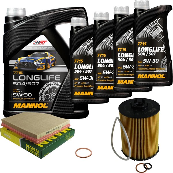Inspektionspaket 9L Mannol Longlife 5W-30 FüR BMW E64 650I E63 E60 550I 540I-image