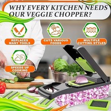 12-in-1 Vegetable Chopper Slicer Dicer Mandoline w/Container Kitchen Tool