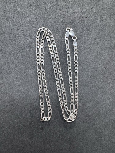 13.3g Vintage Sterling Silver 925 Figaro Chain 22” Jewelry lot N