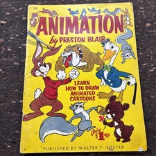 ANIMATION by PRESTON BLAIR Art Instruction Book in WALTER FOSTER Series 1950's