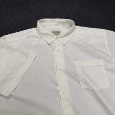 Quiksilver Waterman Shirt Men XL White Centinela Premium Button Up Anti Wrinkle