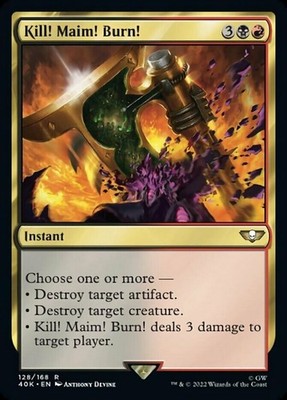 1x Kill! Maim! Burn! NM-Mint, English Commander: Universes Beyond: Warhammer 40,
